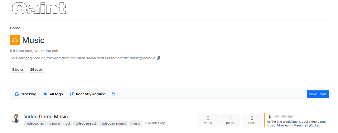 The 'Music' Section on Caint showing a thread that is native to that section Screenshot_20260127_235639.png